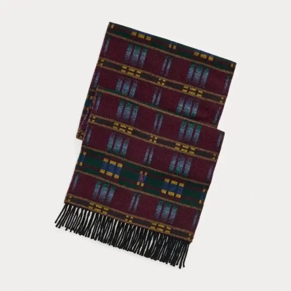 RALPH LAUREN Patterned Wool-Blend Jacquard Scarf